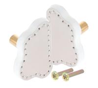 SOLUSTRE 2 Piezas Tirador de Manija de Herraje para Muebles de Cobre, Asas Suaves en Forma de Nube, 1 Agujero, Latón y Pu, Blanco, para Armarios y Cajones de Habitación Infantil