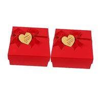 SOLUSTRE 6piezas Cajas De Obsequio Rojas Estuche Para Regalos Caja Para Regalos De Cumpleaños Para Guardar Joyas Con Lazo Para Eventos Especiales