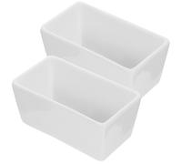 SOLUSTRE Azucarero Pack de 2 Piezas Rectangular Blanco de Cerámica Reutilizable Superficie Lisa y Fondo Plano Adecuado para Almacenamiento de Azúcar en Cafeterías