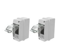 SOLUSTRE Caja de distribución exterior impermeable con ventana transparente y carcasa resistente ABS, pack de 2, diseñada para proyectos electrónicos en hogares y talleres