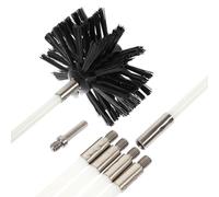SOLUSTRE Cepillo de Limpieza para Chimenea de Nylon Conexiones Roscadas y Alambre Galvanizado, Fácil Instalación para Deshollinador y Limpieza de Conductos