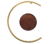 SOLUSTRE Lámpara Aromática de Sobremesa con Base de Madera Color Café | Brazo Curvo de Hierro, Orificio M10, Forma de Luna, Pieza Decorativa para Salón