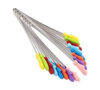 SOLUSTRE Pinzas para Servir Cubitos de Hielo Mini de Silicona y Acero Inoxidable, 8 Piezas Portátiles y Fáciles de Limpiar para Picnic al Aire Libre y Viajes