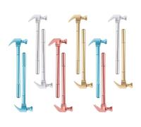 SOLUSTRE Plástico Bolígrafo de Gel 12 Piezas, Forma de Martillo | Diseño Creativo Tapa, Agarre Cómodo, para Oficina, Cuadernos y Documentos