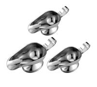 SOLUSTRE Salseras para Servir Salsas Juego de 3 de Acero Inoxidable Asas Ergonómicas Diseño Resistente y Elegante Color Plata en Casa o Fiestas