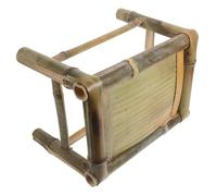 SOLUSTRE Taburete de Bambú Clásico para Balcón y Jardín Diseño Vintage, Material Transpirable y Uso Versátil para Muebles de Exterior y Terraza Pequeña