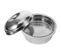 SOLUSTRE Vaporera Tapa Práctica de Plástico y Acero Inoxidable para Microondas Segura para Cocinar Arroz y Bollos al Vapor, Fácil de Limpiar para Cocina Diaria