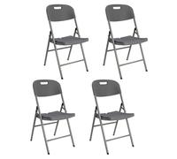 Solycarpa Pack 4 Sillas Plegables | Metal y PVC para Comedor | Pack de 4 sillas plegables de metal y PVC. Ideales para comedor, cocina, eventos, hostelería y catering.