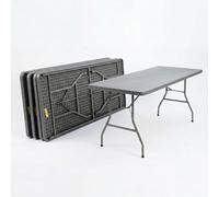 Solycarpa Pack 5 Mesa Plegable 180x70 de Exterior | Jardín, Catering, Hostelería y Eventos. Abatible y Auxiliar para Comedor y Camping. Fácil de Transportar, Portátil y de PVC.