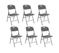 Solycarpa Pack 6 Sillas Plegables | Metal y PVC para Comedor | Pack de 6 sillas plegables de metal y PVC. Ideales para comedor, cocina, eventos, hostelería y catering.