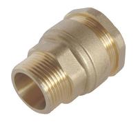 SOMATHERM PARA USTED - Conector de latón recto SUMO - Montaje en un solo sentido para mayor seguridad y mejor resistencia. - Tubo de PE de 63 mm. - Rosca M 2". - Resistente y fiable. - Certificado ACS