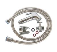 SOMATHERM PARA USTED: Kit completo para inodoro, incluye conexión para ducha. - Grifo de cierre de latón cromado en ángulo de 3 vías para inodoro, con prensaestopas - M3/8". - Rótula giratoria de 3/8"