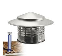 Sombrero de chimenea de acero inoxidable - Respiradero de paraguas de lijado, cubierta de lluvia de 75 a 200 mm, tapa de escape de chimenea, decoración de conductos redondos antipájaros | Chapea