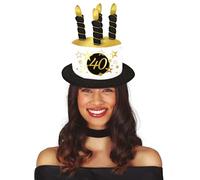 Sombrero de pastel 40 años con estrellas