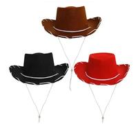 Sombrero de vaquero para niños, sombrero de estereotipos para fiesta de Carnaval y Halloween, sombrero de bombín decorativo de ala grande para hombre, 1 ud. pink