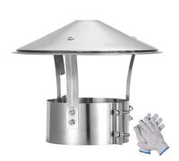 Sombreros para Chimeneas de Obra Sombrerete Chimenea Redonda Sombrero de Chimenea Acero Inoxidable Cubierta de Ventilación Antilluvia para Todo Tipo de Clima(210mm/8.27inch)