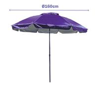 Sombrilla Acero 6 Varillas D160 cm Nylon Color Morado Jardín, Piscina y Playa MARBUENO SUMMER 10471MO
