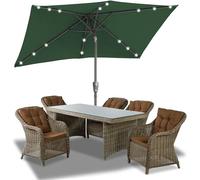 Sombrilla de 140x210 cm / 200x300 cm. Sombrilla rectangular para jardín o terraza. Protector solar. Sombrilla inclinable, grande, ideal para balcón, terraza o jardín. Sin soporte