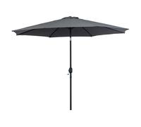 Sombrilla de jardín ø295x250 cm con manivela parasol exterior con mecanismo de inclinación y poste desmontable de metal para terraza piscina patio gris oscuro