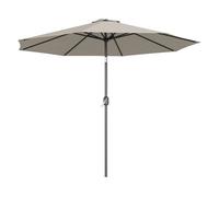 Sombrilla de jardín ø295x250 cm con manivela parasol exterior con mecanismo de inclinación y poste desmontable de metal para terraza piscina patio gris claro