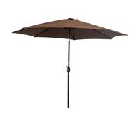 Sombrilla de jardín ø295x250 cm con manivela parasol exterior con mecanismo de inclinación y poste desmontable de metal para terraza piscina patio café