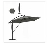Sombrilla de jardín 310x100x277 cm - plegable, ajustable, resistente para exterior y piscina - gris oscuro
