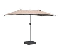 vidaXL Sombrilla de jardín Taupé 385 x 209 x 244 cm Poliéster