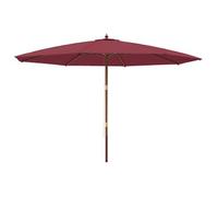 vidaXL Sombrilla de jardín con poste de madera rojo burdeos 400x273 cm