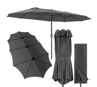 Sombrilla de jardín XXL doble antracita 460x270cm UV80+