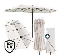Sombrilla de jardín XXL doble crema 460x270cm UV80+
