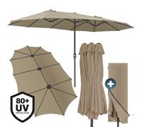 Sombrilla de jardín XXL doble taupe 460x270cm UV80+