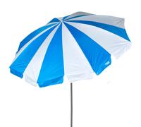 Sombrilla de Playa 8 Varillas UV50 Reclinable 220 Cm, Azul y Blanco