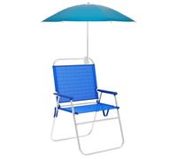 Sombrilla de Playa MARBUENO, Accesorio para Sillas Nylon Acero Color Azul Claro, Nailon, Plegable, portátil, para Piscina, jardín, Camping, Exterior, protección Solar