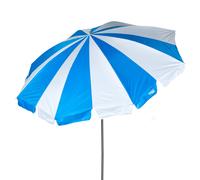 Sombrilla de Playa Reclinable 8 Varillas 200x195x210 Cm, Azul y Blanco