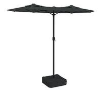 vidaXL Sombrilla doble de jardín con luces LED antracita 316x145 cm