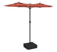 Sombrilla Doble De Jardín Con Luces Led Terracota 316x145 Cm Vidaxl