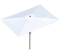 Sombrilla grande rectangular de 300x200 cm. Con manivela, protección UV 50+, impermeable. Ideal para playa, jardín, piscina, terraza. Ligera, sin soporte (color blanco roto)