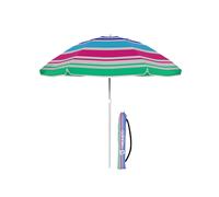 Sombrilla Nylon Acero Con Funda Rayas Azul, Rosa y Verde 220 cm MARBUENO SUMMER 10096R2