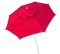 Sombrilla octogonal Aktive Beach doble techo protección UV35 rojo Ø280 cm Red