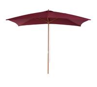 Sombrilla Parasol 2x2,95m y Altura 2,5m Jardin Terraza Poliester 180g/m2 y Madera Color Vino Wine red 200x295x255cm