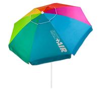 Aktive - Sombrilla de playa multicolor antiviento, protección UV50 con revestimiento plateado, mástil de metal 28/32 mm, sistema de inclinación, 8 varillas de fibra de vidrio, ventilación Max+Air y