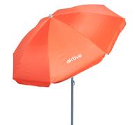 Sombrilla Playa Aktive, 8 Varillas Fibra de Vidrio, Mástil Inclinable, Ø180 Cm, Coral