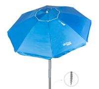 Sombrilla Playa Antiviento 8 Varillas Fibra de Vidrio, 210x195x225 Cm, Azul