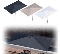 Sombrilla rectangular de 300x200 cm. Sombrilla grande para terraza, con protección UV. Sombrilla para mercado, sombrilla rectangular para balcón. Ideal para jardín, piscina o playa (color: caqui)