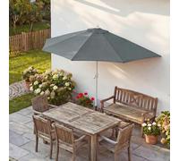 Sombrilla semicircular Parla, sombrilla para balcón, protección UV 50+, poliéster/aluminio, 3 kg, aproximadamente 270 cm, color antracita, sin soporte