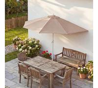 Sombrilla semicircular Parla, sombrilla para balcón, protección UV 50+, poliéster/aluminio, 3 kg, aproximadamente 300 cm de diámetro, color crema, sin soporte