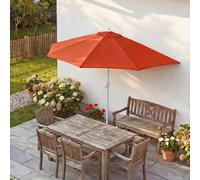 Sombrilla semicircular Parla, sombrilla para balcón, protección UV 50+, poliéster/aluminio, 3 kg, aproximadamente 300 cm de diámetro, color terracota, sin soporte