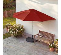 Sombrilla semicircular Parla, sombrilla para balcón, protección UV 50+, poliéster/aluminio, 3 kg, aproximadamente 270 cm de diámetro, color burdeos, con soporte