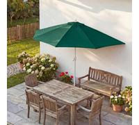 Sombrilla semicircular Parla, sombrilla para balcón, protección UV 50+, poliéster/aluminio, 3 kg, aproximadamente 270 cm de diámetro, color verde, sin soporte