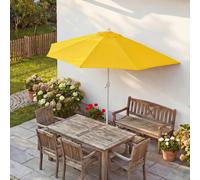 Sombrilla semicircular Parla, sombrilla para balcón, protección UV 50+, poliéster/aluminio, 3 kg, aproximadamente 270 cm de diámetro, color amarillo, sin soporte